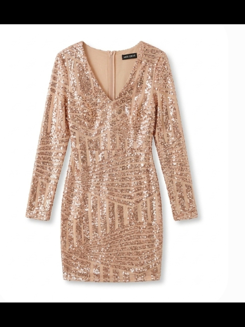 Mini-fitting dress with sequins.